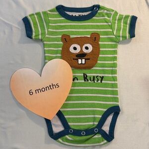 Lazy One - short sleeve onesie. Size 6 months
